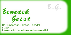 benedek geist business card